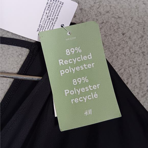 H&M Swimsuit Coverup Size XL/XXL Black Pullover Ties at the neck Drawstring NWT - Picture 5 of 6